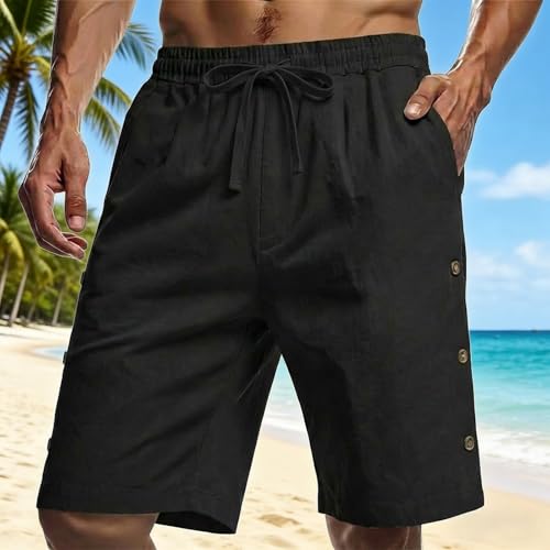 Short ample homme en lin léger avec cordon de serrage réglable - 2