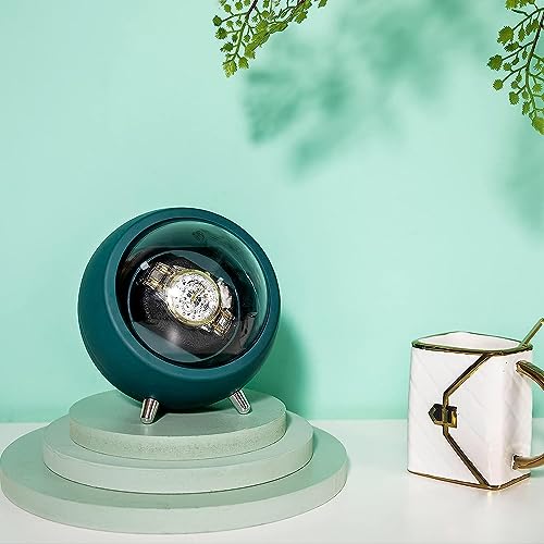 Image of 360 Degree Automatic Watch Winder Box Watch Display Case Holder Stand for Shop Rotation Smart Box for Men Watch Organizer for Automatic Watches Rotating Stand (1 Pcs /Green)