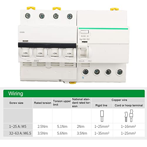 Disjoncteur miniature 4P N AC400V 63A triphasé pour tableau électrique