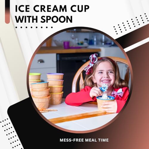 Green Direct Plastic Ice Cream Cups with Spoons - Sundae Dessert Bowls for Frozen Yogurt - Pack of 6 - Thumbnail 7