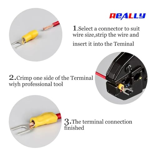 Conector de pala de cable SV5.5-6 y terminales de engarzar aislados de cobre, 25 uds 7
