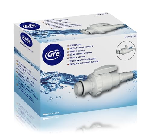 Gre 621702 - Vanne 1/4 de tour pour filtres. Compatible avec des diamètres de 32 à 38 mm.