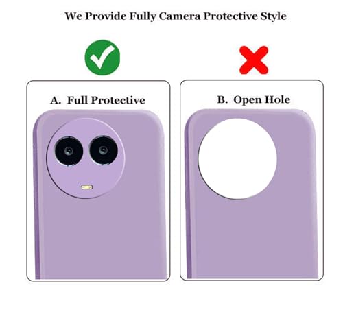 Image of A rtistque Liquid Silicone Back Cover Case for Realme C67 5G / 11 5G / 11X 5G / Narzo 60X 5G Shockproof TPU Soft Flexible with Camera Protection - Purple
