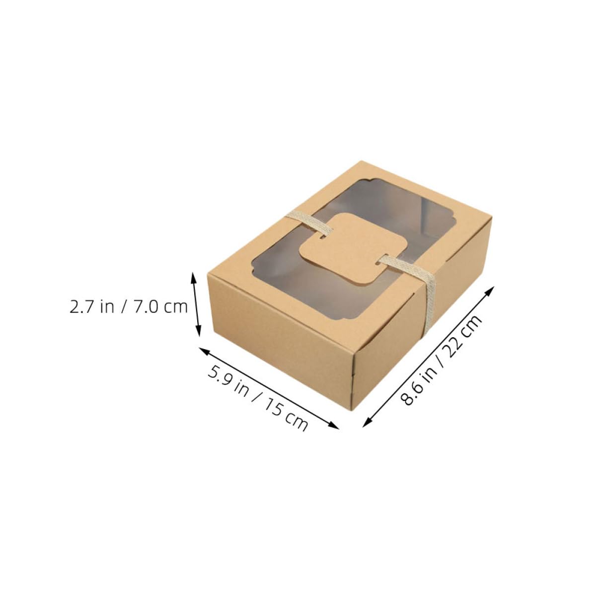 TIDTALEO 1Set Kraft Cookie Boxes with Window Bakery Boxes for Cupcakes Pastries and Treats Packaging for Birthday Parties and Events