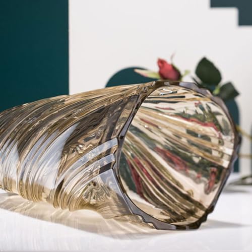 Vase à fleurs en verre marron pour décoration intérieure durable - 5