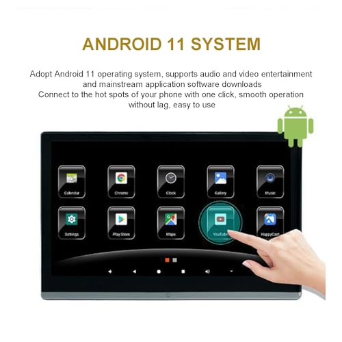 Pantalla para reposacabezas de coche Android 11 de 13.3 pulgadas con 4GB+64GB y HDMI 5