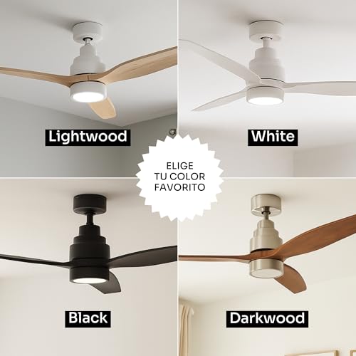 Miniatura 9 de Mellerware - Ventilador De Techo Con Mando A Distancia Brizy Bright 45 W 6 Velocidades Ultra Silencioso 3 Aspas 132 De Diámetro Función Verano-Invierno Temporizador Led White