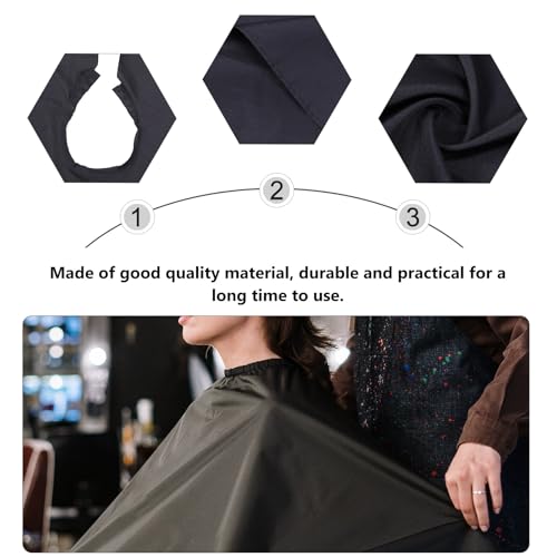 Capa impermeable para barbero SEWACC con cierre de broche negra transpirable capa de peluquería para estilistas profesionales y uso en casa miniatura 7
