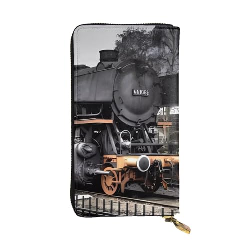 Portefeuille long train Noir en cuir, le cadeau idéal mixte pour voyage et bureau