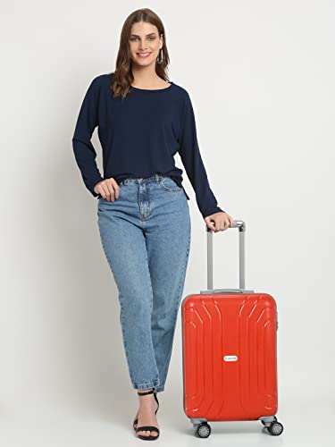 Image of TEAKWOOD LEATHERS Unisex Hard RED Cabin Trolley Bag