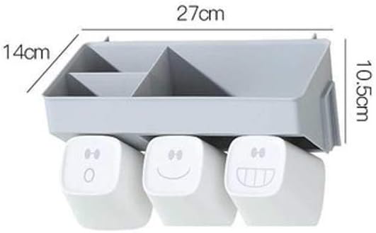 Suction Cup Wall Mounted Toothpaste Toothbrush Holder, Bathroom Toothbrush Holder Rack(Gray)