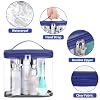 HAOGUAGUA Heavy Duty Leak Proof Clear Travel Bags for Toiletries, Transparent Makeup Cosmetic Bag with Zipper and Handle (1PCS BLUE, Large)