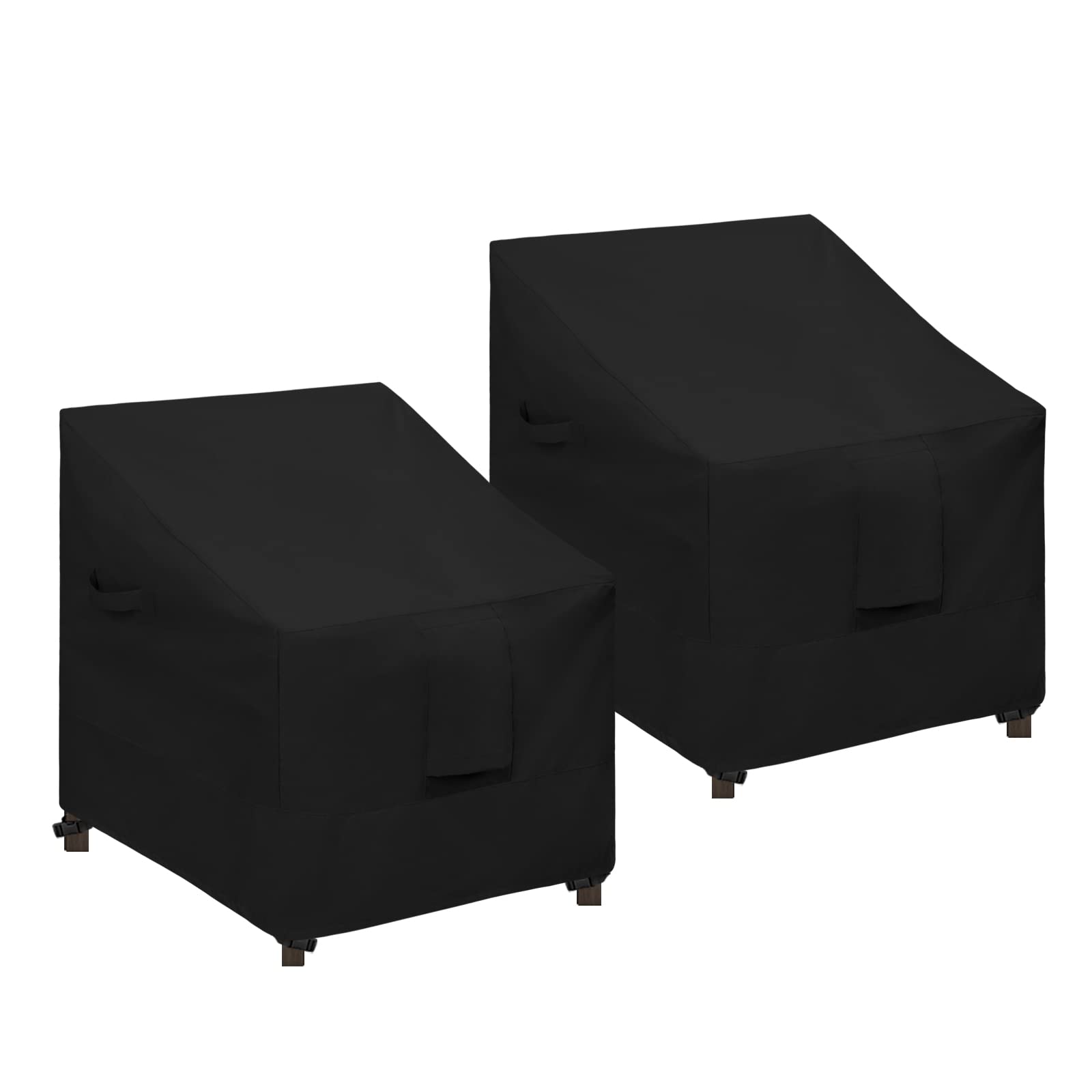 Funda impermeable para silla de exterior Oxford negra de 33.5 x 32.5 x 36 pulgadas