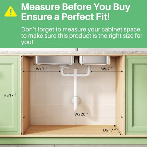 Image of Kitstorack Under Sink Organizer, 2-Pack 3-Tier Height Adjustable Thickened Metal Pull out Cabinet Organizer Shelf, Slide out Storage Drawer Rack for Bathroom Kitchen Pantry Home Laundry Organization