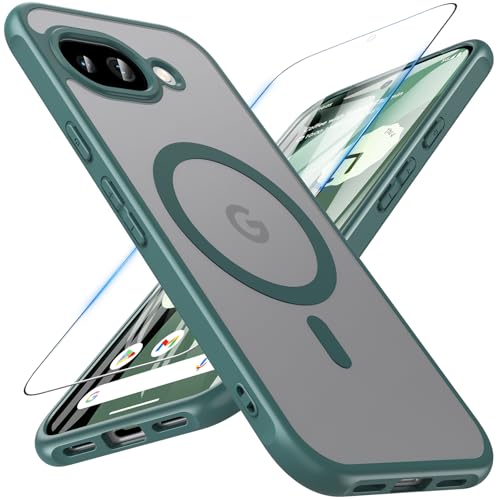 Coque MagSafe pour Pixel 10A magnétique antichoc qualité militaire verte
