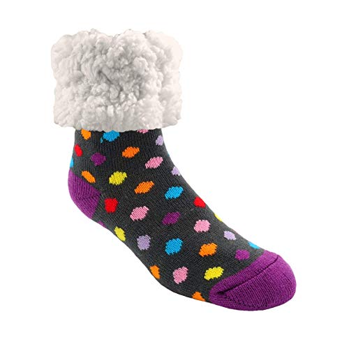 Pudus 2302-wp-312 Polka Dotted Slipper Socks, Acrylic And Polyester,Multicoloured,One Size