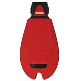 QualityKeylessPlus RED Rubber Case Silicone Protective Cover for Chrysler Fobik Remotes with Free KEYTAG