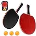 Gentpovth Set de Raquetas de Tenis de Mesa con 2 Raquetas, 3 Pelotas de Ping Pong Basicas, 1 Bolsa de Transporte, Calidad Profesional para Ocio y Entrenamiento, Juegos de Interior y Exterior