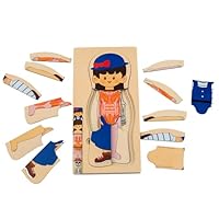 My Body Puzzle for Toddlers Kids Girls Boys Montessori Wooden Anatomy Puzzle Play Set 3-8 Years Old Preschool Learning Game Human Body Skeleton Toys
