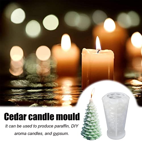 UYST Kerzen Silikonform Weihnachtsbaum Weihnachtsbaum Kerze Formen Party Silikonform Weihnachtsbaum Kerzenformen Christmas Für Seifenkerzen Cupcakes Dessert Handgemachtes Bastelgeschenke (Zeder) – Bild 5