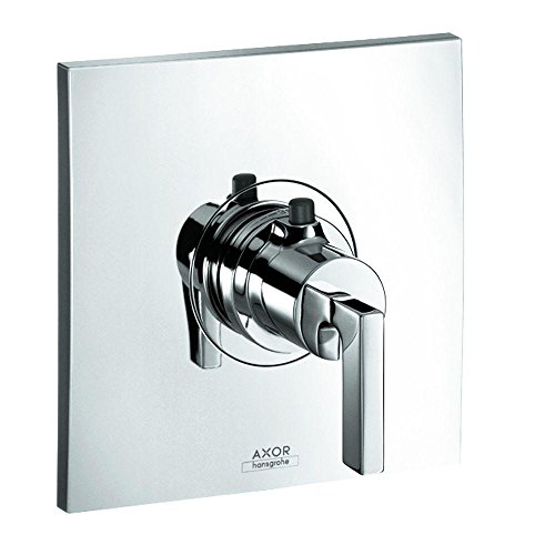 AXOR Citterio Modern Clean Auto Temperature Control 1-Handle 7-inch Wide Thermostatic Shower Trim for Rough-in Valve in Chrome, 39711001