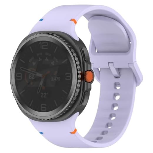 Pulseira Silicone Lisa LTimports compativel com Galaxy Watch 8 44mm - Galaxy Watch 8 40mm - Galaxy Watch 8 Classic 46mm (Grande (M/L) Lilas)