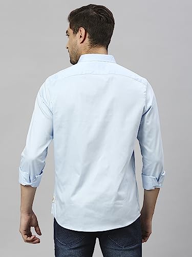 Image of Thomas Scott Men's | Solid | Full Sleeve | Slim Fit | Cotton Blend | Spread Collar | Casual Shirt