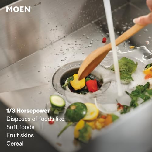 Image of Moen GXP33C GX PRO Series Lite Series 1 /3 HP Continuous Feed Garbage Disposal, Power Cord Included