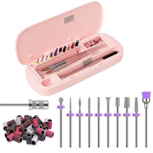 Caja para herramientas con 10 puntas y 40 bandas para uñas