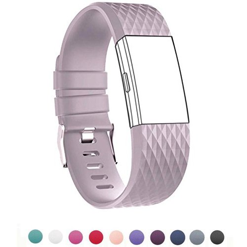 Bands for Fitbit Charge 2, Classic Fitness Replacement Accessories Wrist Band for 2016 Fitbit Charge 2,Diamond Lavender