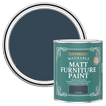 Rust-Oleum Dark Blue Furniture Paint in Matt Finish - Evening Blue 750ml
