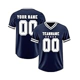 Camiseta de Rugby para Hombre, Camiseta de Rugby Vintage para Hombre, de Manga Corta, Cuello en V, Logotipo Personalizado del Equipo