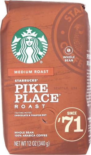 Image of Starbucks Medium Roast Whole Bean Coffee - Pike Place Roast - 1 bag (12 oz.) (Pack of 2)