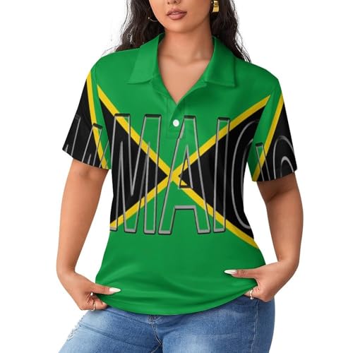 Polo de Jamaica para mujer camiseta de manga corta fresca que evita el sudor