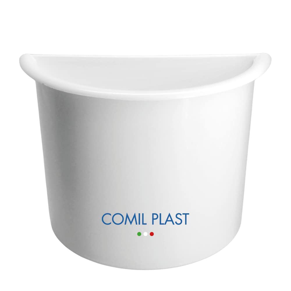 Ladecormarmi Ricambio Interno in plastica per Vaso da cimitero a MEZZA LUNA di colore Bianco