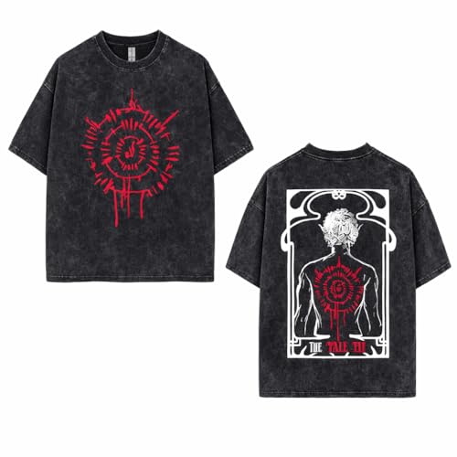 Astarion Pale Elf Graphic T Shirt Inspired by Baldurs Gate 3 Dark Fantasy RPG Tee Front and Back Design Unisex (US Alpha XX-Large Regular Regular) Black