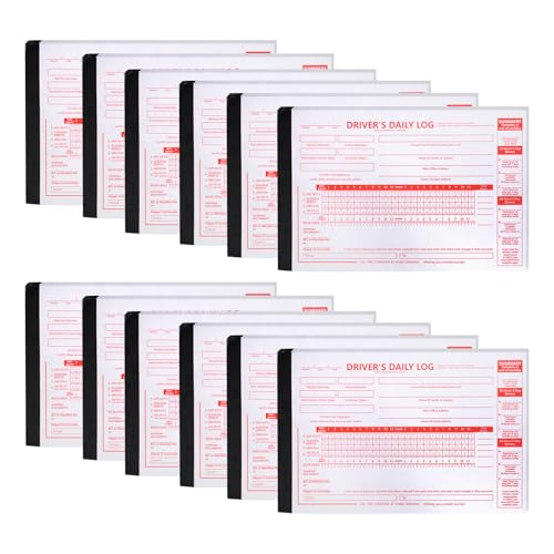 12 Pack Driver Daily Log Book 8.5" x 5.5" Daily Pre-Trip Checklist Driver's Log Book 2 Ply with Carbon Log Book with Vehicle Inspection Report and Simplified Recap for Truck Drivers Supplies
