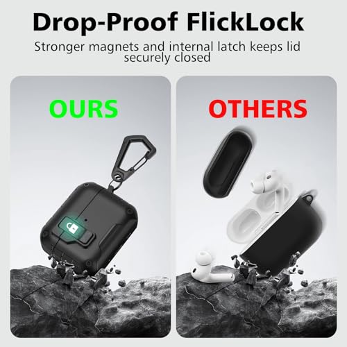 Image of HITZEE for AirPods Pro 3 Case, Compatible with AirPods Pro 3rd Generation Case (2025), Magnetic Automatic Lock with Phone Stand, Compatible with MagSafe Cover, Black