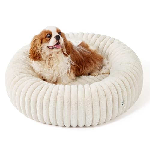 Bedsure ComfyFleece™ Donut Dog Bed (Medium, Cream) — view 7