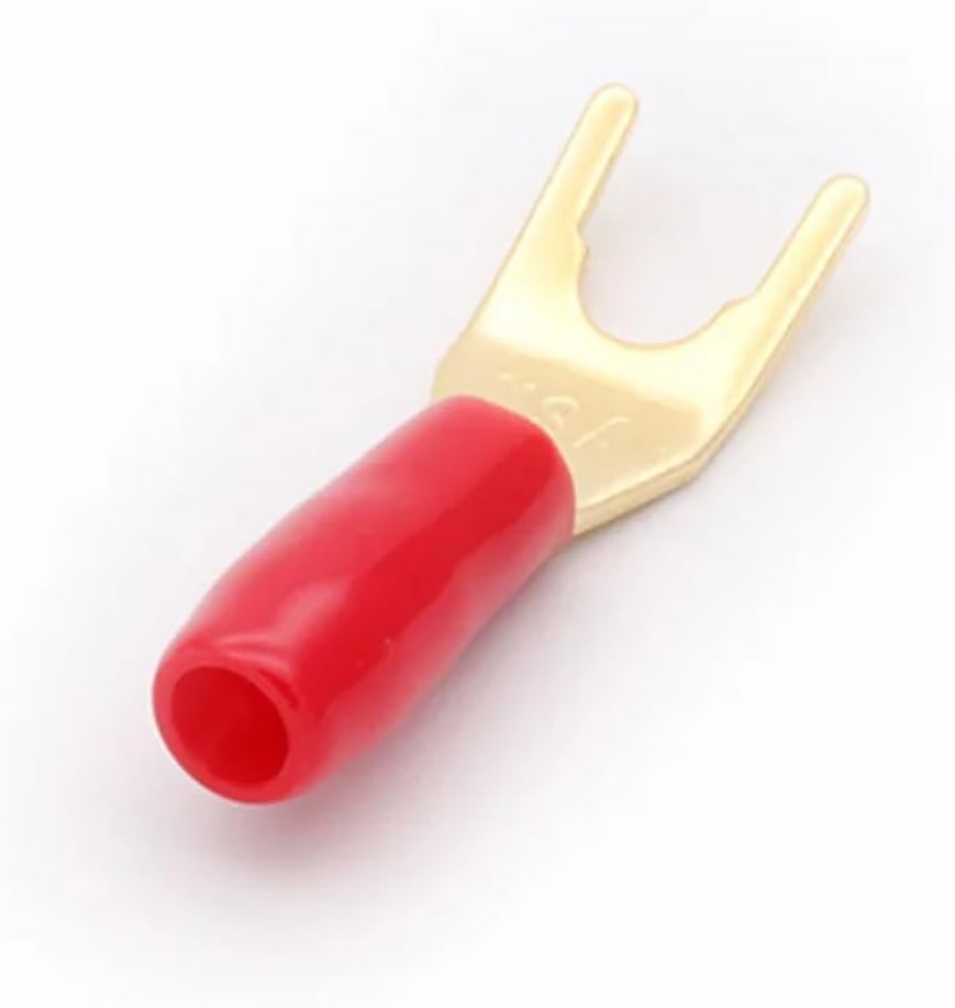 10PCS Gold-Plated Copper Banana Plugs U/Y Type Banana Connector Speaker Wire Connector with Plastic Handle