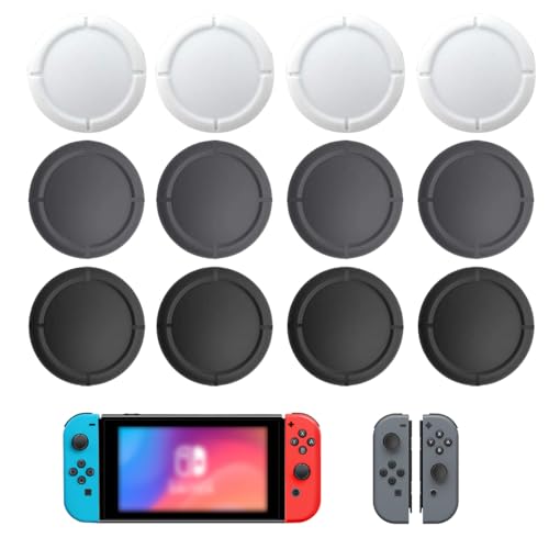 UEIOAVL Joystick-Kappen für Nintendo Switch 12-teilige Joystick-Abdeckung, Silikon-Daumengriff, Ersatz der analogen Silikonabdeckung, Switch/Lite/OLED-kompatibel, Ersatz der Joystick-Abdeckung