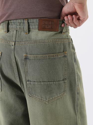 Image of Urbano Fashion Men's Loose Baggy Fit Heavy Washed Jeans Non-Stretchable