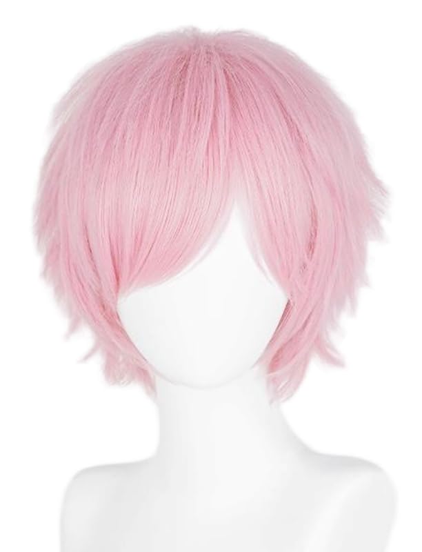 labeaut max beauty unisex anime short cosplay short wigs with bangs heat resistant hair for party and halloween for gift  free cap