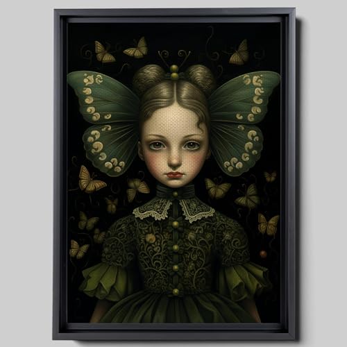 Amazon.com: Moth, Dark Cottagecore Wall Art, Moody Botanical ...