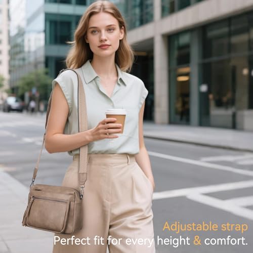 MEITRUE Crossbody Bags for Women, Vegan Leather Crossbody Purse Trendy Multi Pockets Shoulder Handbag with Tassel2