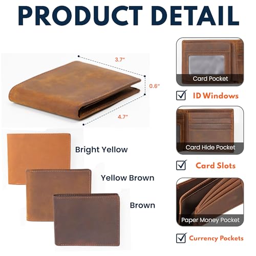Macorner Personalized Wallet for Men, Leather Wallets with Engraved Name, Father's Day Gifts From Wife, Presents for Husband For Anniversaries, Husband Birthday Wallet2