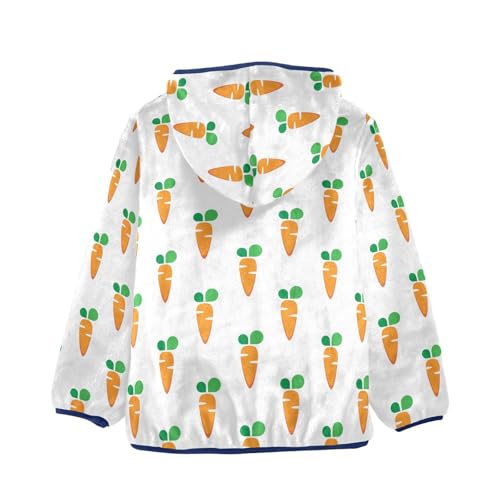 Carrot Toddler Fleece Jacket Baby Boys Hooded Zipper Long Sleeve Thick Warm Outerwear 3-10 Years2
