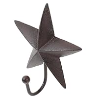 VICASKY Vintage Cast Iron Pentagram Wall Hook Decorative Star Shaped Coat Hook for Hanging Clothes Keys and Accessories Space Saving Wall Mounted Storage for Home Organization