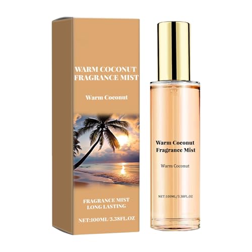 Spray Warm Coconut Fragrance Mist, Perfume Long-Lasting Tropical Scent, 100ml/3.38fl.oz, Fresh and Natural