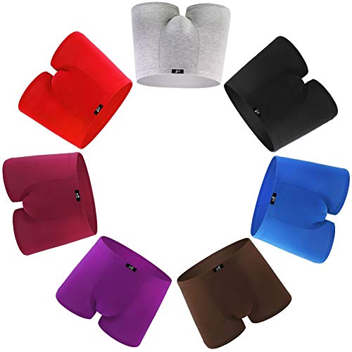 NXY Men's 7-Pack Stretchable Super Soft Microfiber Boxer Briefs with Pouch Gift L